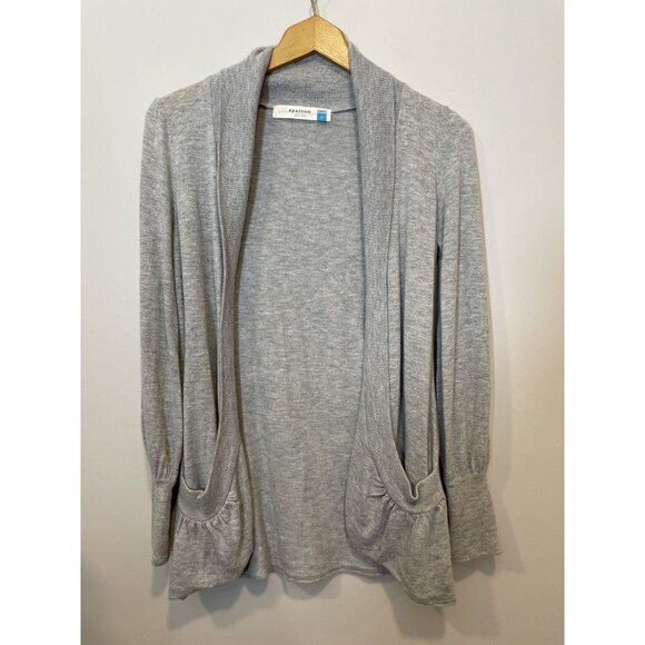 Sparrow Soft Grey Cozy Open Front Cardigan Size Small Casual Cashmere Blend - Picture 1 of 9